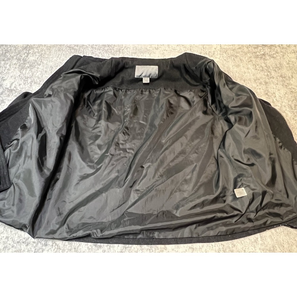 Y2K Old Navy Wool Blend Jacket Mens Large Black Full Zip Classic Outerwear - Picture 3 of 8